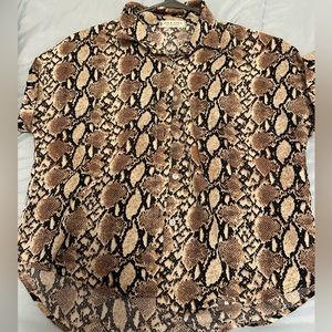 Woman’s Large Button Down Snake print shirt